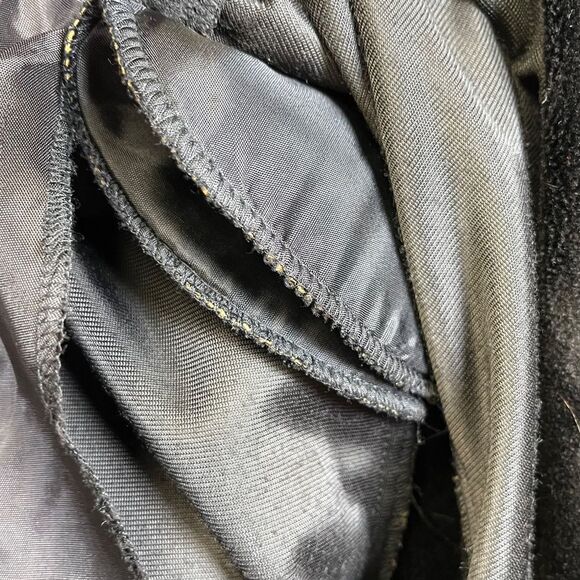 Vintage 80's/90's Y2K Black Velour Button Front Long Sleeve Collared Top Medium - Picture 6 of 14